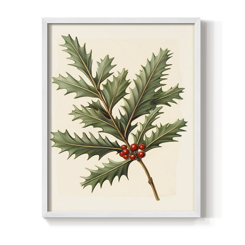 Art de Noël des Fêtes - série 2-XLV, reproduction encadrée - bois massif, H 30 po x l 24 po, Blanc