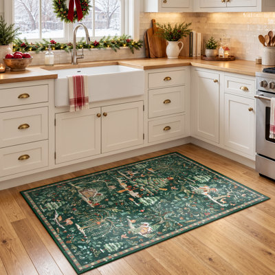  Tapis lavable de Noël, tapis de Noël modernes, confortables et antidérapants