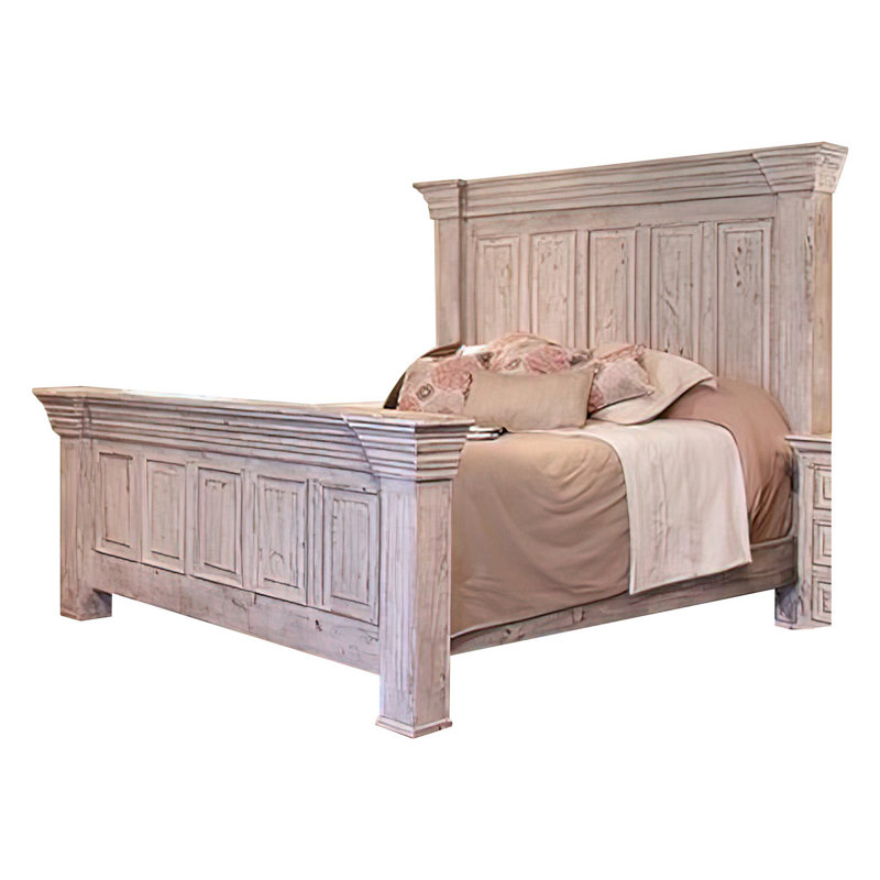 Lit standard en bois massif Ireanna, Grand, Blanc