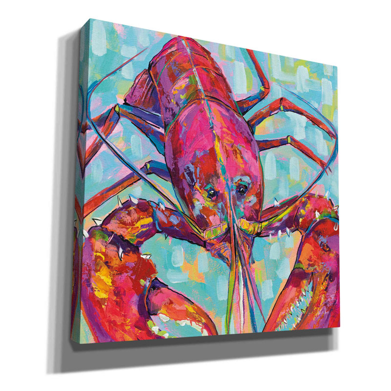«Lilly Lobster III» par Jeanette Vertentes, art mural sur toile, H 26 po x l 26 po x P 1,5 po