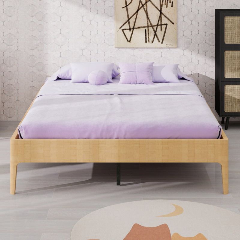 Lit plateforme élégant avec un style minimaliste moderne, Naturel, Grand lit