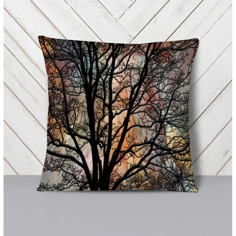 Throw Pillow With Insert, Multi Abstract 23, 18"H x 18"W