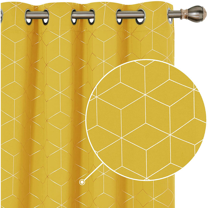 Malone Room Darkening Thermal Curtain, Width 168 x Drop 183cm, Mellow Yellow