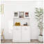 Armoire de cuisine blanche avec rangement caché pour poubelle, tablettes et tiroirs réglables