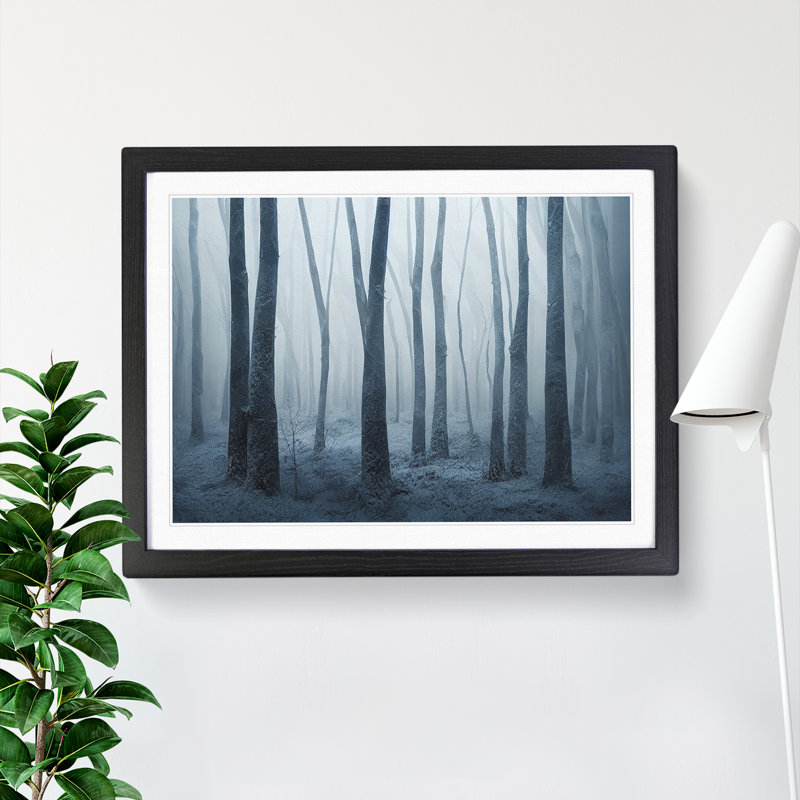 Tremendous Winter Forest - Single Picture Frame Print, 25cm H x 34cm W x 2cm D, Black