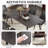 62.99" Modern Artificial Stone Black Straight Edge Dark Grey Metal Leg Dining Table-Can Accommodate 6 People(Dining Table Only)-5840894