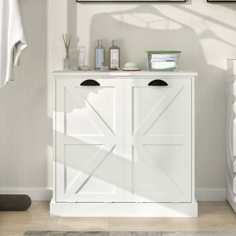 Two-Compartment Tilt-Out Laundry Sorter Cabinet