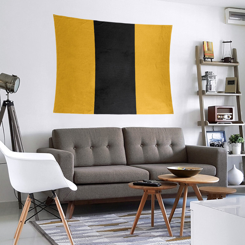 Tapisserie de polyester Pittsburgh, H 27,5 po x l 37,5 po, Pittsburgh Gold / noir / Pittsburgh Gold
