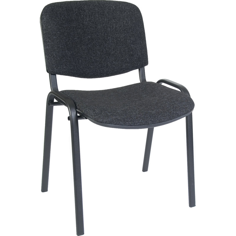 Myrine Armless Stacking Chair, Black