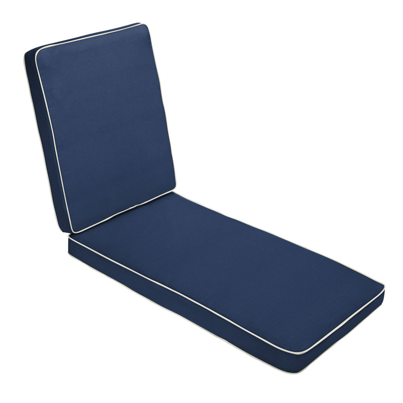 Coussin de siège / dossier d'extérieur Sunbrella, H 3 po x l 21 po x P 78 po, Toile bleu marine Sunbrella
