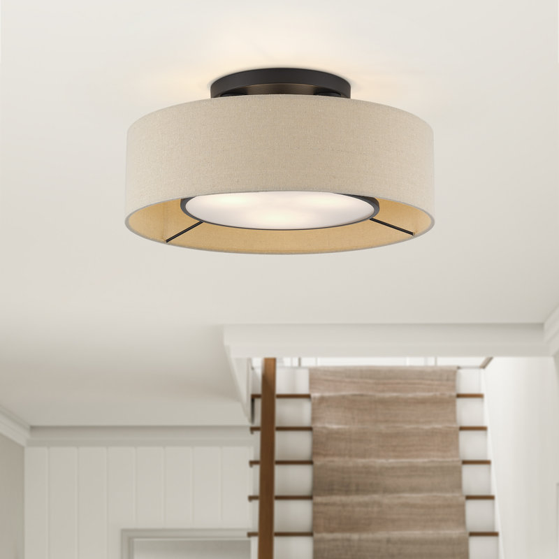 Ellsworth bronze grand semi-encastré, H 7,75 po x l 17 po x P 17 po, Trois lumières