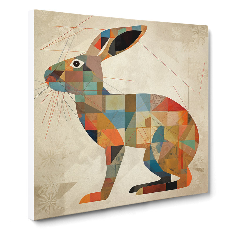 Hare Constructivism No.2 - Wrapped Canvas, 35cm H x 35cm W x 3cm D