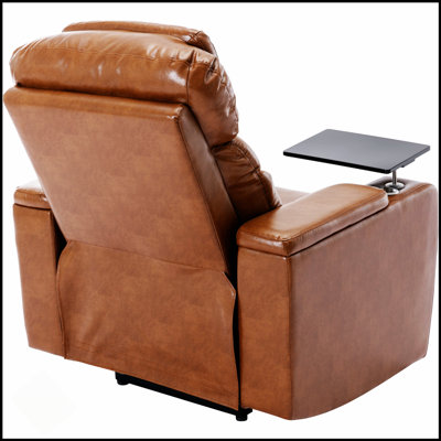 Power Motion Recliner With USB Charging, Arm Storage, And Cup Holder For Ultimate Home Theater Comfort