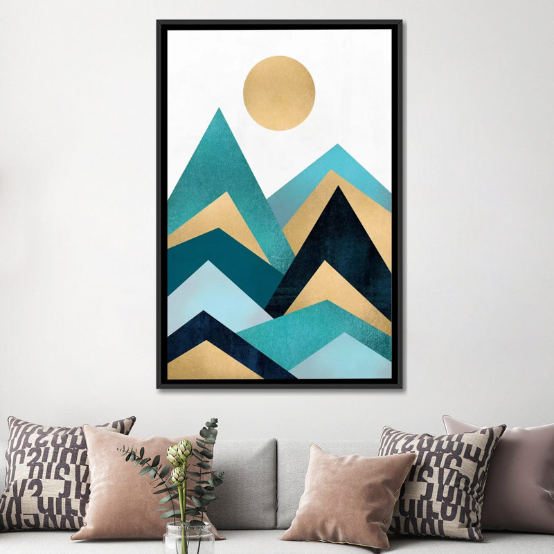 «Waves Canvas», impression sur toile tendue, H 26 po x l 18 po x P 1,5 po, Toile avec cadre flottant noir, Pas de tapis