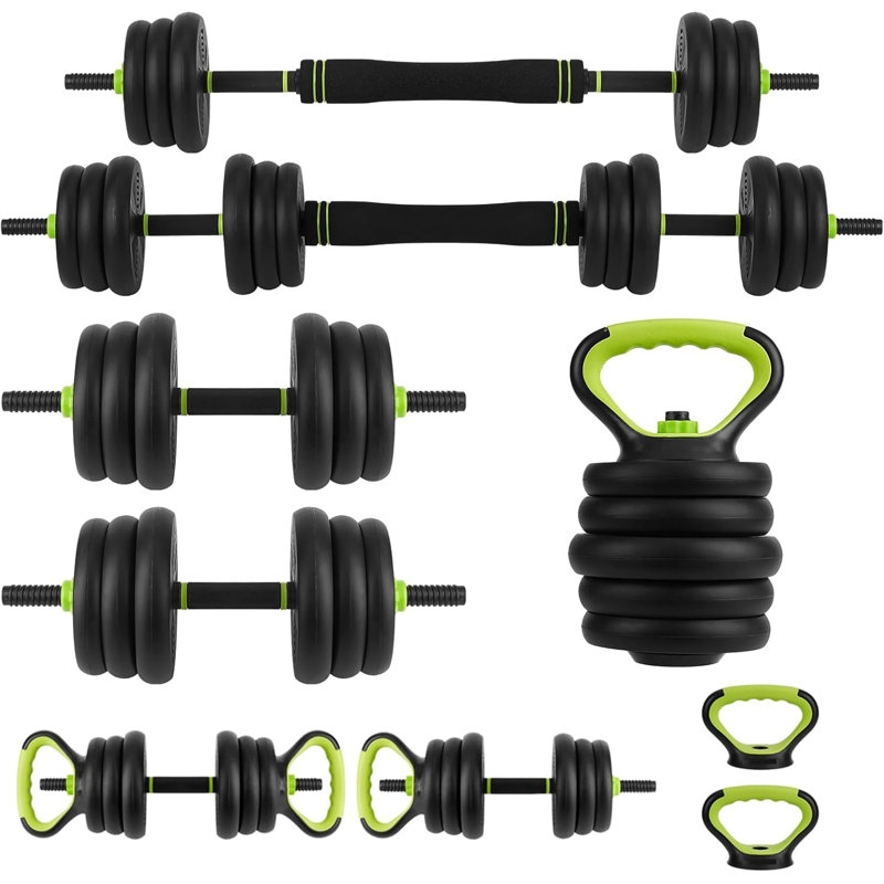 44LBS Adjustable Dumbbell Set, 4-in-1 Weights for Home Gym Strength Training