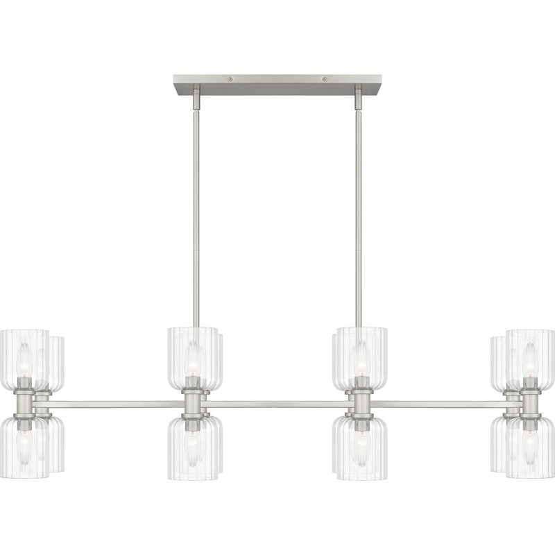Luminaire pour îlot 16 lumières Edmundo, Nickel brossé