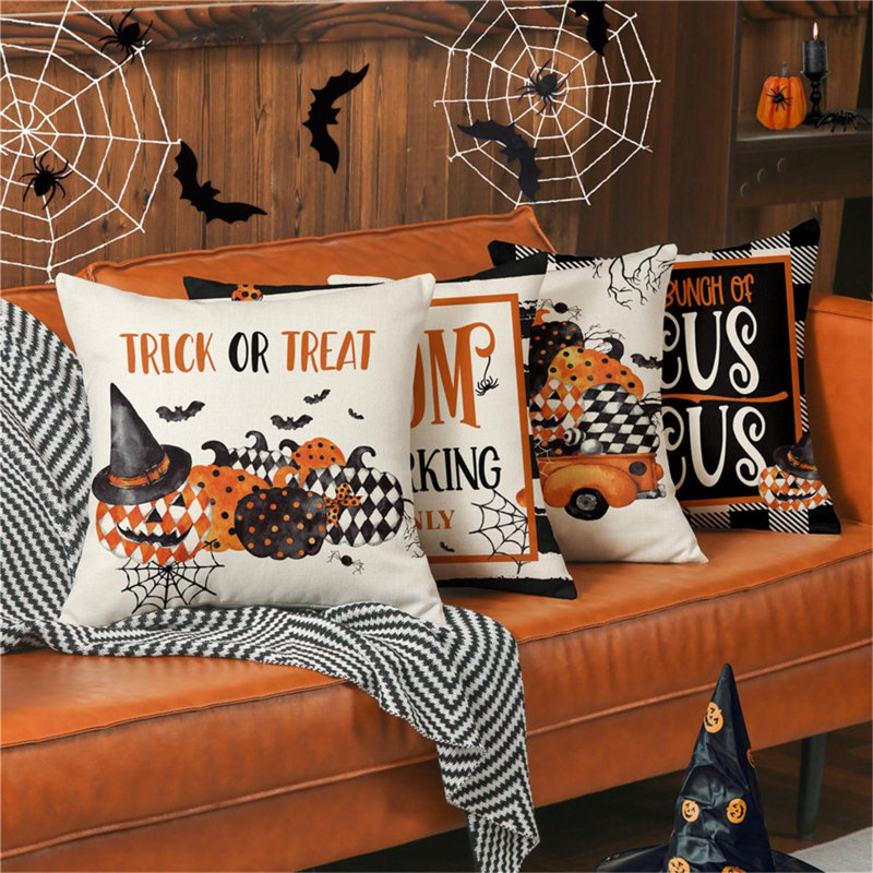 Couvertures d'Halloween décoratives 12 X 20, ensemble de 4 housses décoratives d'Halloween Hocus Pocus