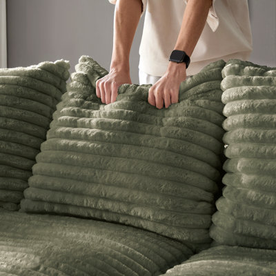 102.4 "Plush Corduroy 4-Seat Sofa, Upholstered Sofa Cloud Couch