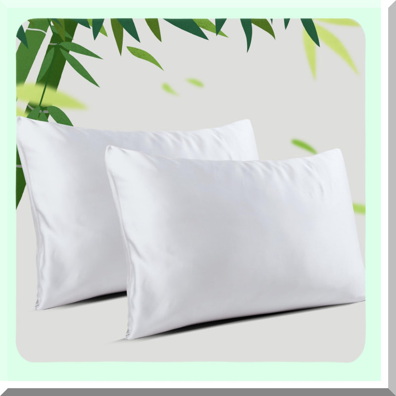 Rayon From CoolBamboo PillowGuard - Set of 2 Zippered Pillow Protectors, 400 Thread Count Cooling Cases for 20x36 Pillows. Soft, Hotel Quality White Covers.