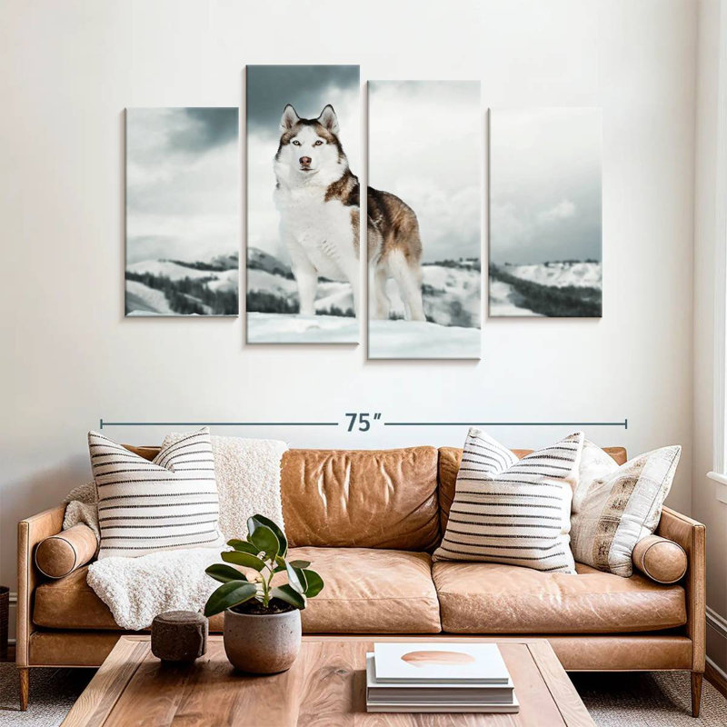 Husky sibérien majestueux Brampt, H 42 po x l 68 po