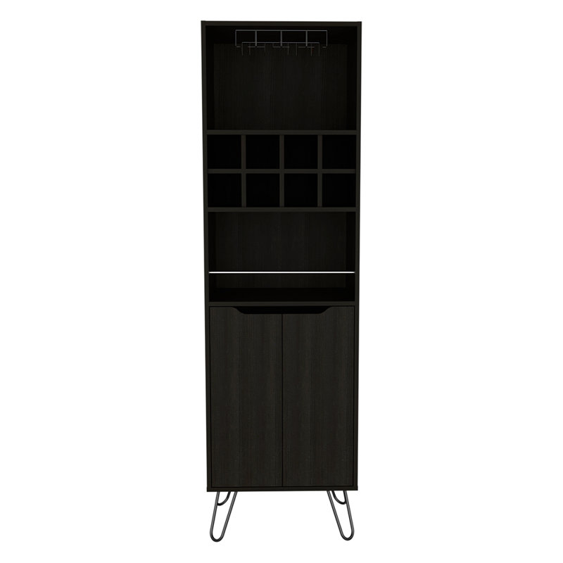 Armoire de bar 8 tablettes 8 bouteilles Wengue