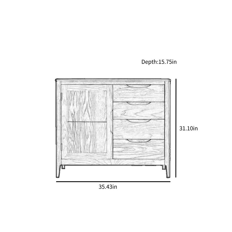 Armoire d'appoint simple et moderne de couleur noyer
