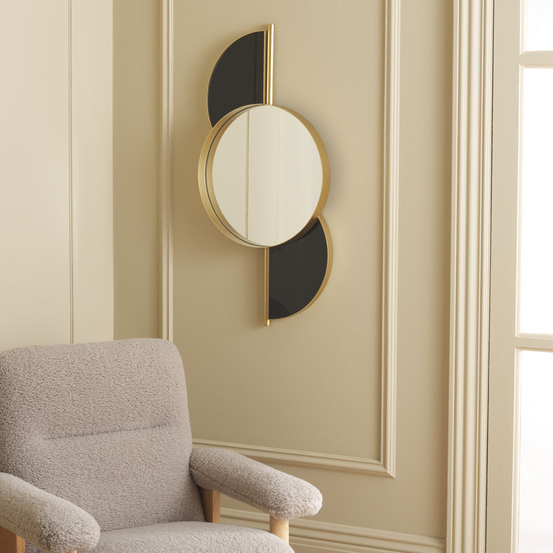 Rosebank Iron Circle Wall Mirror, Black