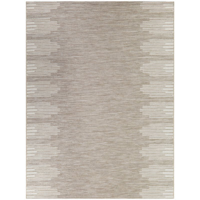 Tan Art Deco Indoor/Outdoor Area Rug