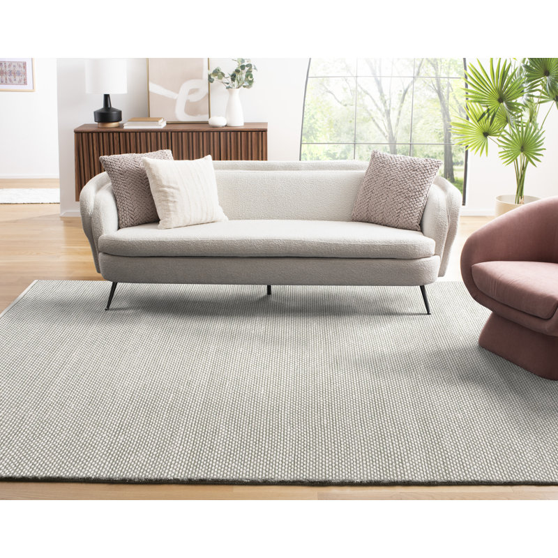 Vermont Flat Weave Wool/Cotton Rug in Green, Rectangle 8' x 10'