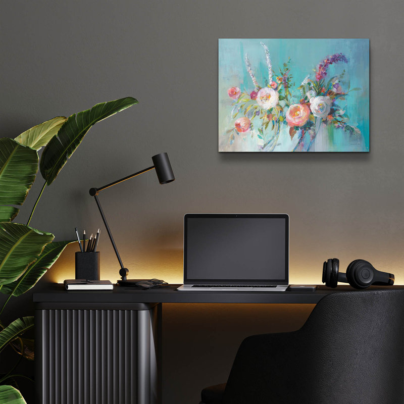 Art mural en verre «Avalon Blooms» par Danhui Nai, H 12 po x l 16 po x P 0,13 po