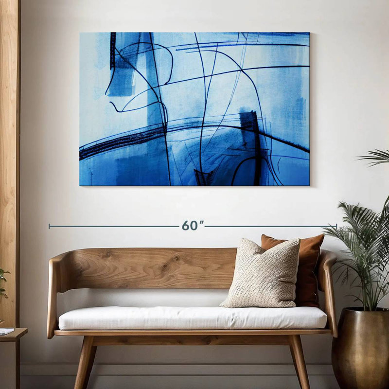 Lignes bleues abstraites Avery