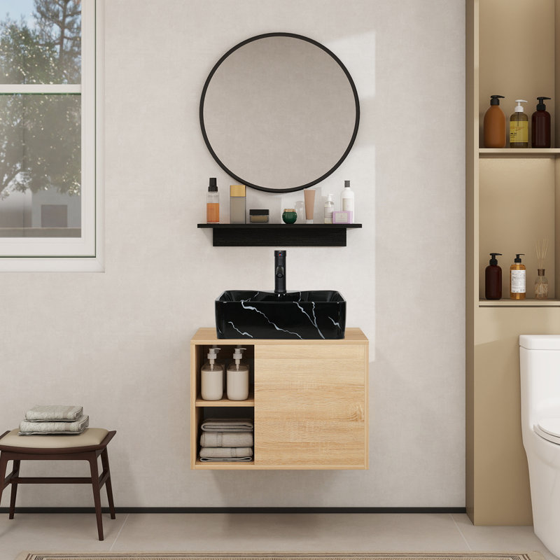 24'' Single Bathroom Vanity with Solid Surface Top