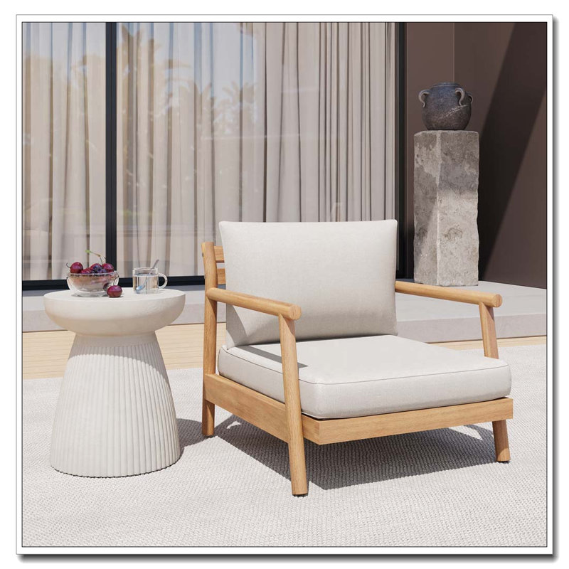 Fauteuil club de patio en bois d'acacia