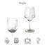 Debroa Angle Collection 12 Pieces Acrylic Wine Glass Set (Blue / Clear/ Grey Color) - Includes 2 Sizes