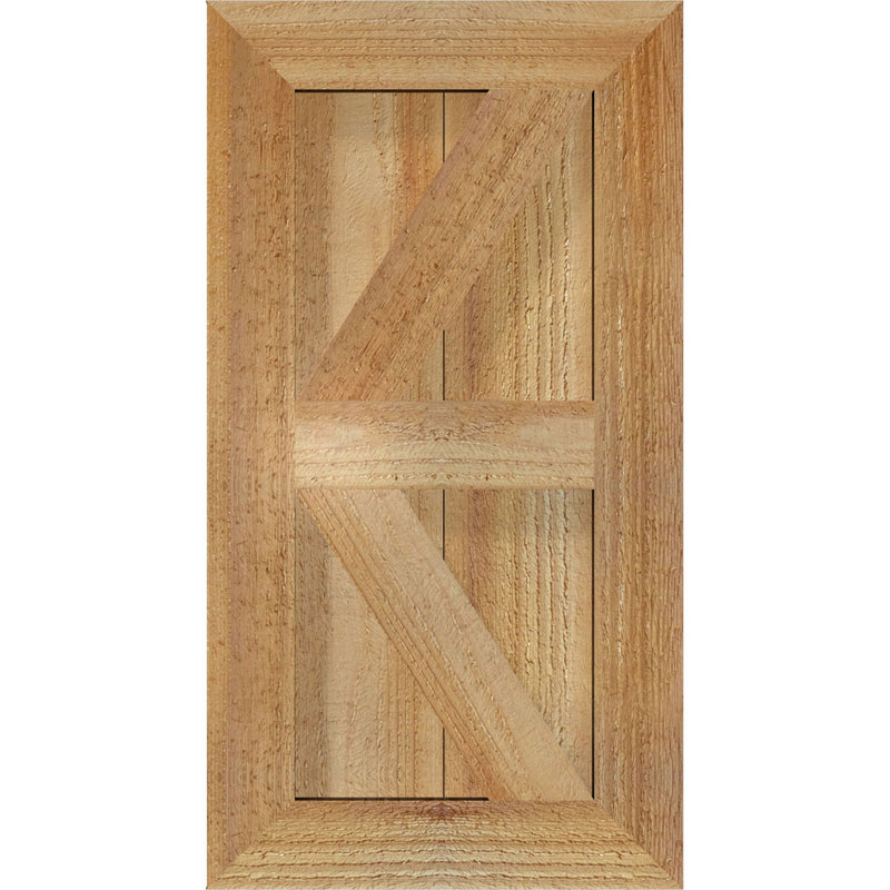 TimberCraft 5 3/8 "encadré avec panneaux n-lattes avec Z-Bar, cèdre rouge de l'Ouest, 10 3/4 po, 20 po
