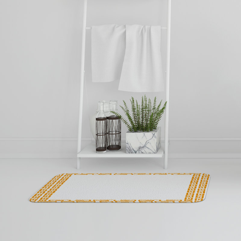 Graybridge Non-Slip Backing Bath Rug, Linear Gold Mat