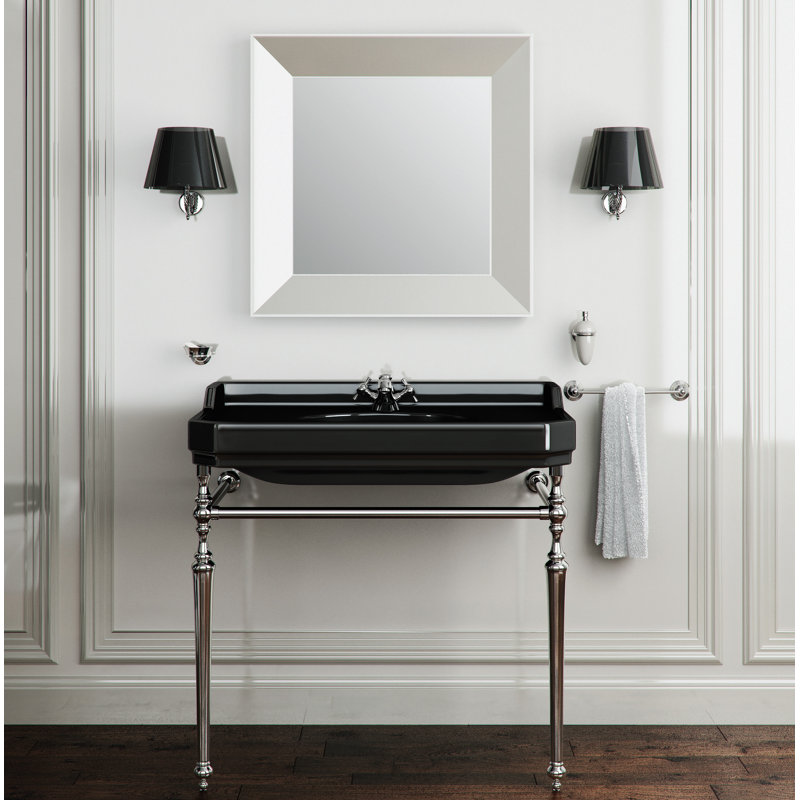 Belfry Bathroom Romainville 500mm White Ceramic Oval Wall Hung Basin Bathroom Sink with Faucet and Overflow
