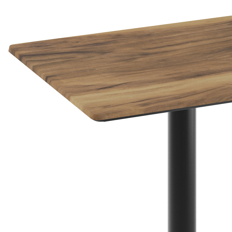 Plateau de table commercial à surface lisse avec base de table ronde, H 29,5 po x L 29,75 po x l 23,75 po, Naturel
