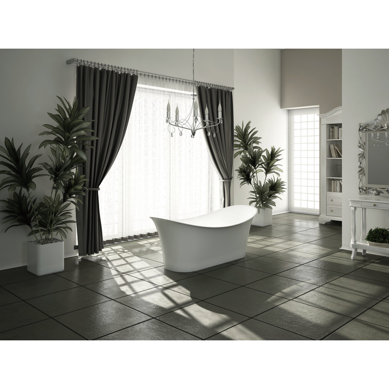 Baignoire de trempage autoportante 67 po. X 32 po. À surface solide