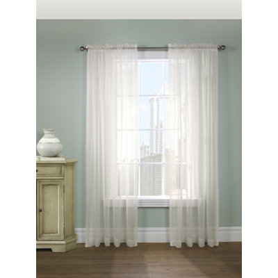 Mollie-Anne Solid Sheer Rod Pocket Single Curtain Panel