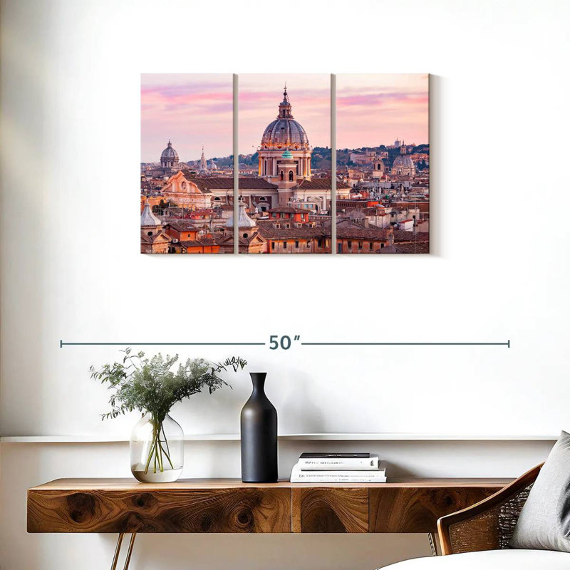 Sebbie Rome, coucher de soleil, paysage, H 20 po x l 33 po