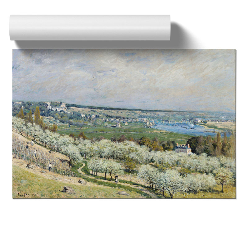 Terrace At Saint Germaine by Alfred Sisley - No Frame Painting, 30cm H x 42cm W x 0.1cm D