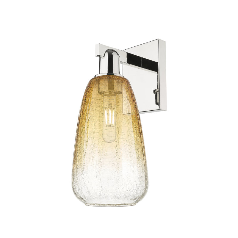 Applique murale 1 lumière Jacquette, Ambre, Nickel poli