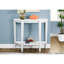 Table d'appoint pour salon contemporain - stratifié blanc avec tablette inférieure fixe et console avec pieds robustes et console en demi-lune