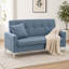 Canapé deux places Varlune 145 cm avec rangement, canapé moderne rembourré 2 places avec coussin, coussin à ressorts, pieds en métal argenté et capacité de charge de 159 kg.-1347089617