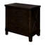 Armoire de chevet 3 tiroirs en bois massif rustique avec finition noyer foncé
