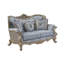 Causeuse Monarch en bleu et champagne