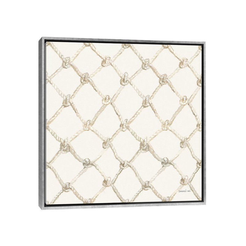 " Floursack Nautical Pattern IIIA " by Danhui Nai, Silver Frame, No Matte, 37" H x 37" W x 1.5" D