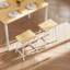 Ensemble de salle à manger à 4 pieds pour 4 personnes, ensemble de table de salle à manger à hauteur de comptoir pour 4 personnes, ensemble de table de pub et tabouret, coin repas peu encombrant pour les petits espaces-18343452