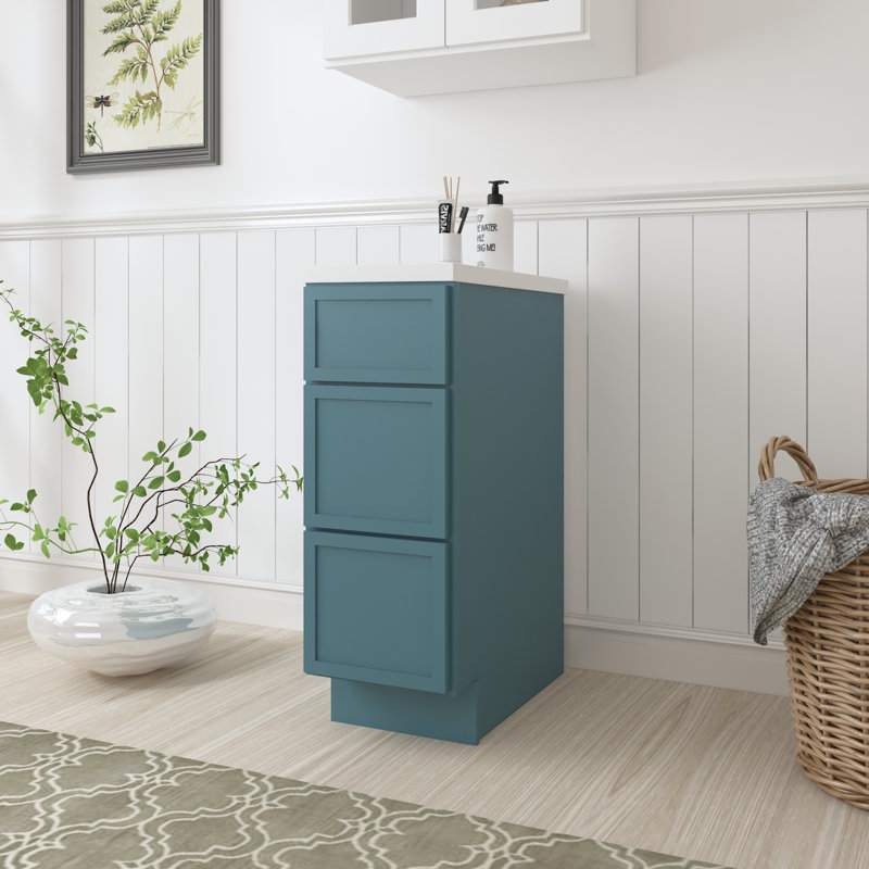 Base de meuble-lavabo simple 12 po seulement, Bleu sarcelle